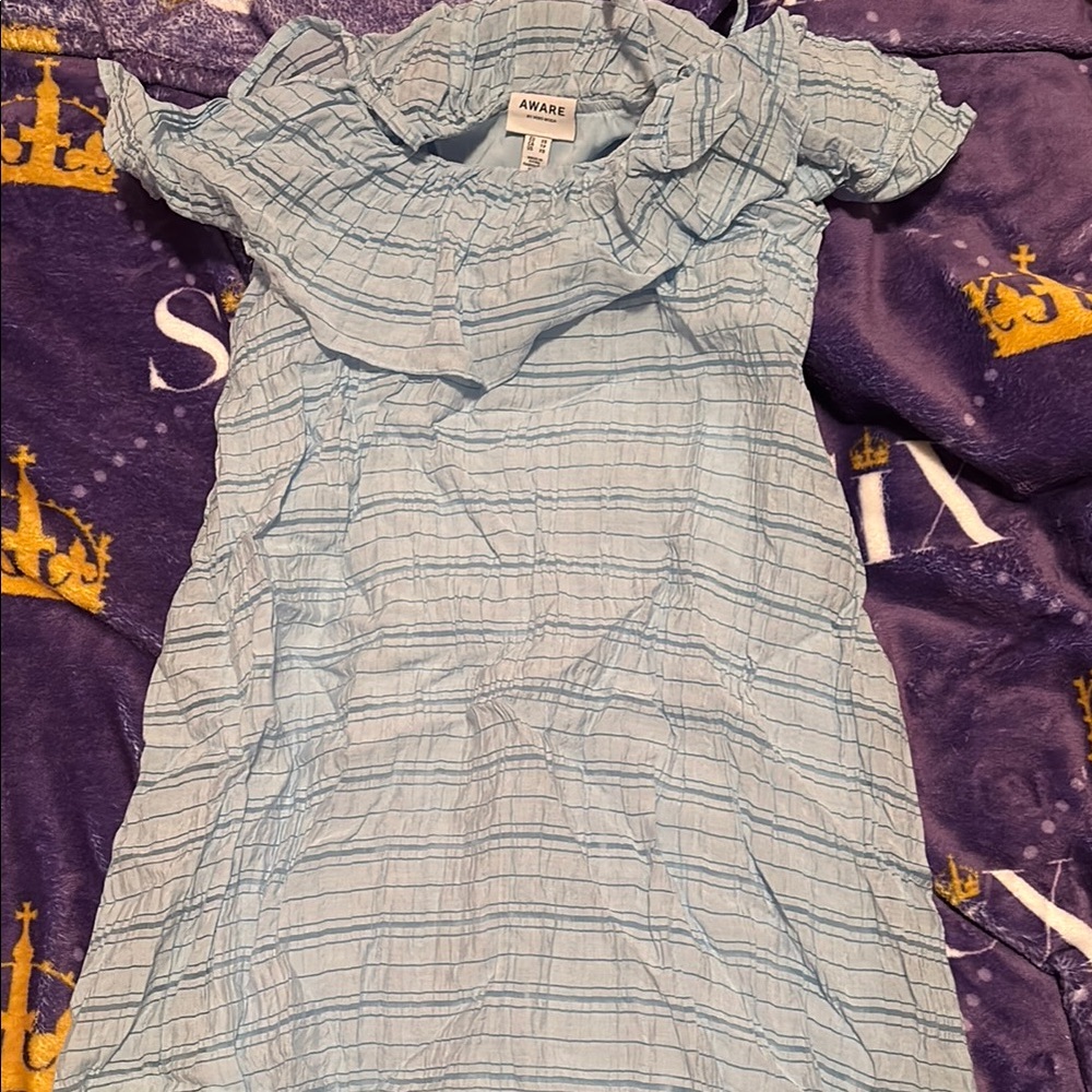 Kids Light Blue Ruffled Dress